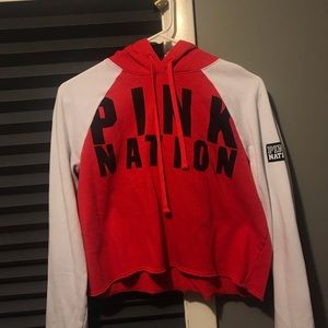 Red pink nation cropped long sleeve